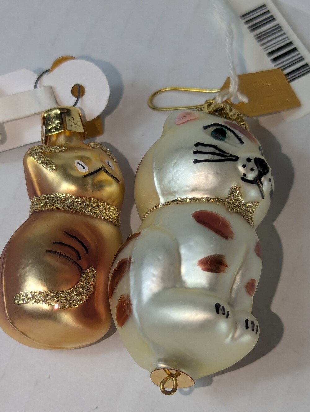 VTG Discovery Channel Store Glass Mini Cat Ornaments Set of 2 Czech Republic
